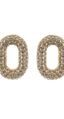 Brinco Elos Shine Dourado com Strass Black Diamond