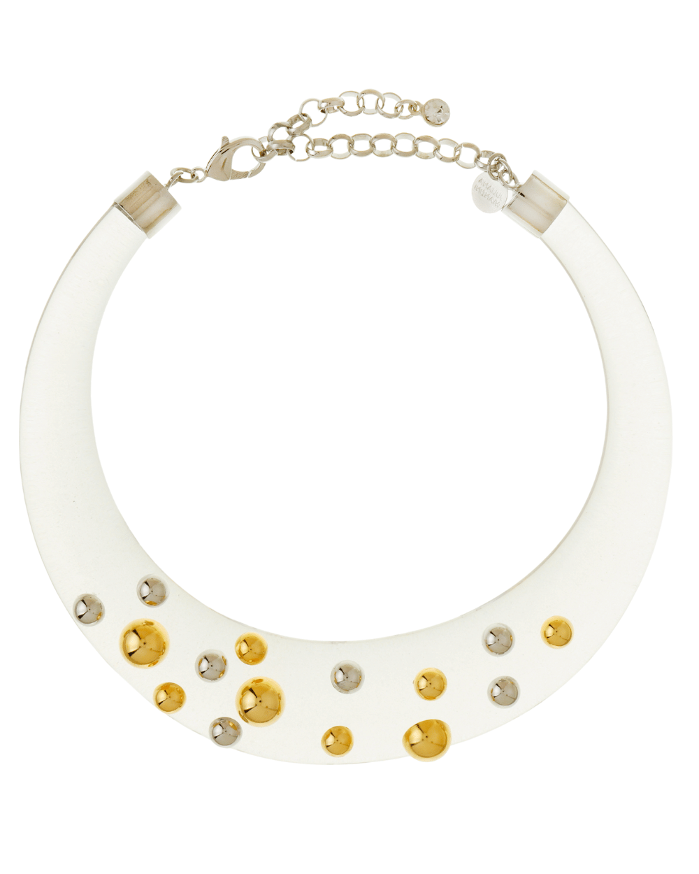 Maxi Colar Choker Resina Transparente com Esferas Metalizadas Mix de Banhos