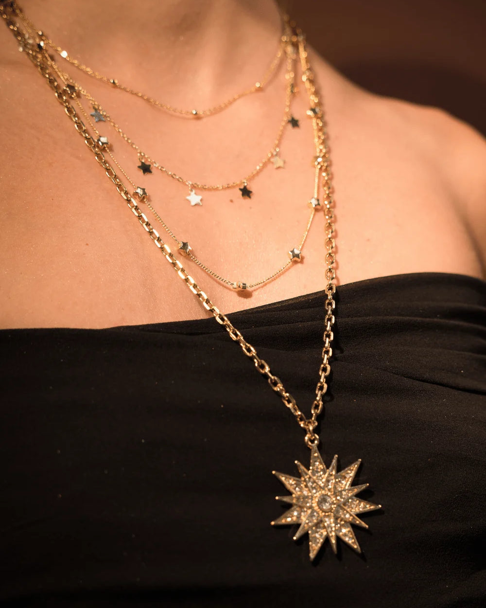 KIT COLARES STAR DOURADO