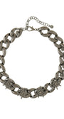 Colar de Elos Grafite com Estrelas Cravejadas em Strass Black Diamond