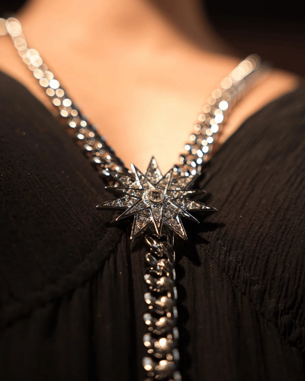 COLAR TERÇO STAR PRATEADO