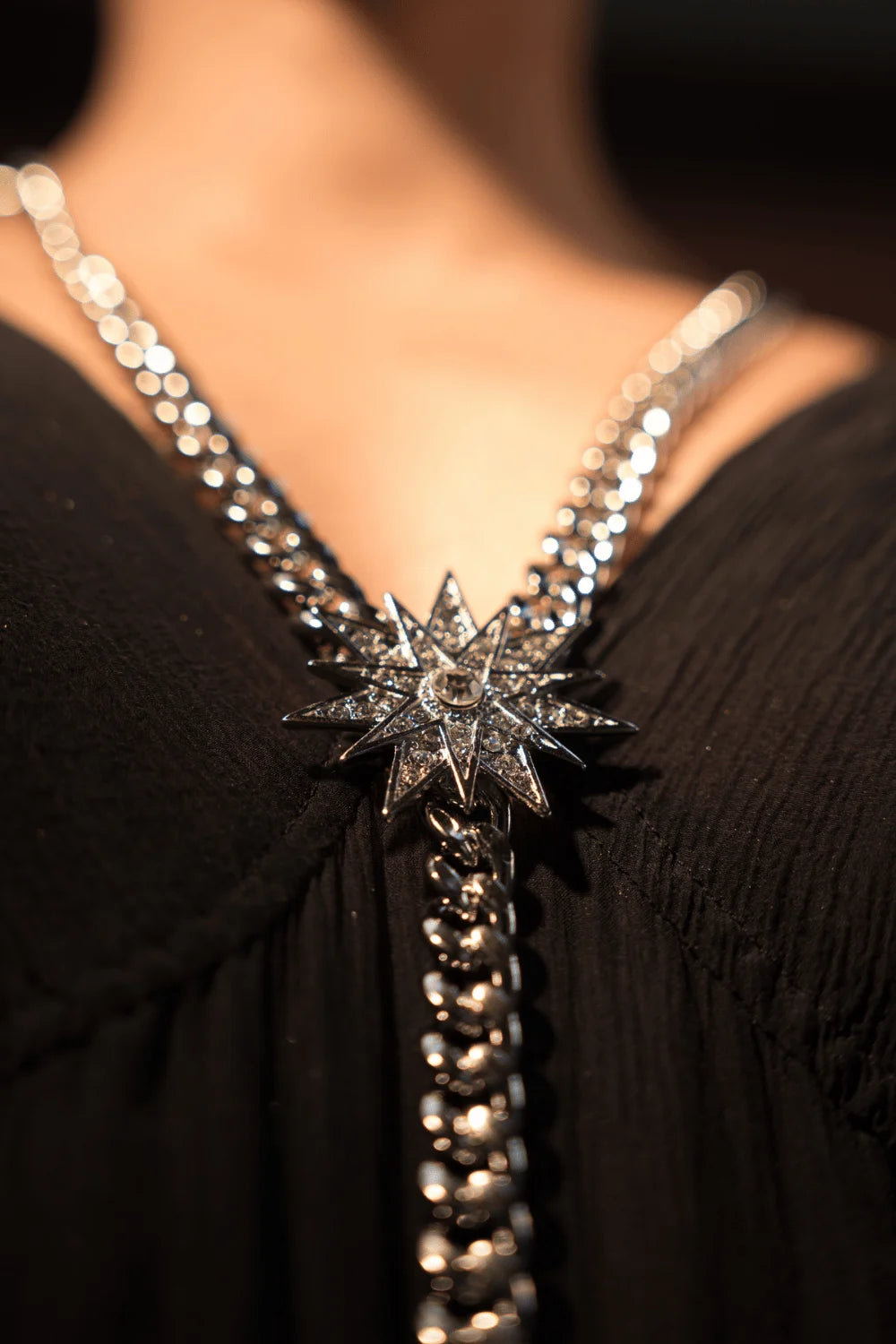 COLAR TERÇO STAR PRATEADO