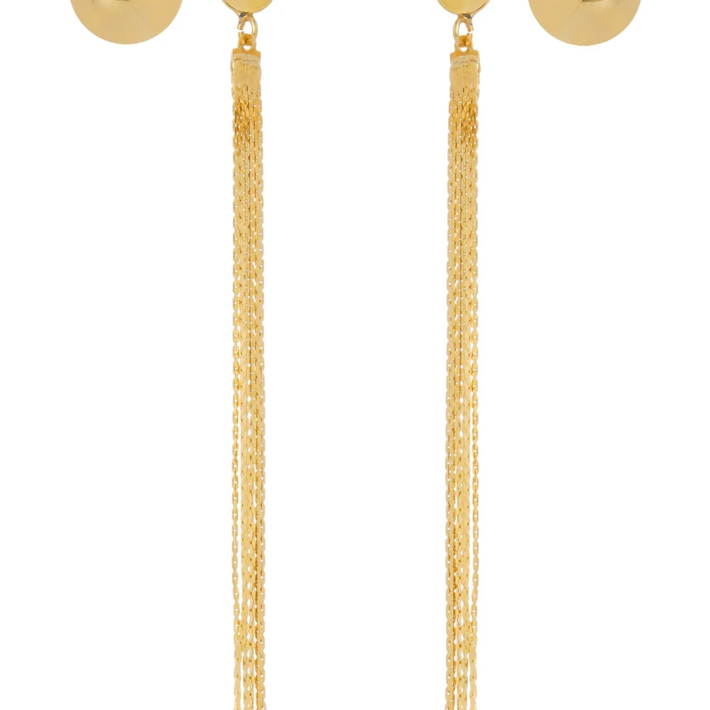Brinco Esfera com Franja Removível Organic Dourado