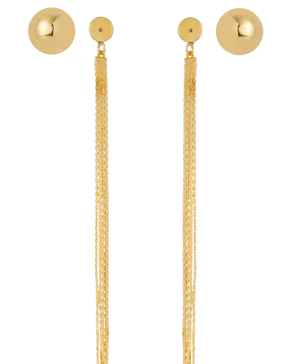 Brinco Esfera com Franja Removível Organic Dourado