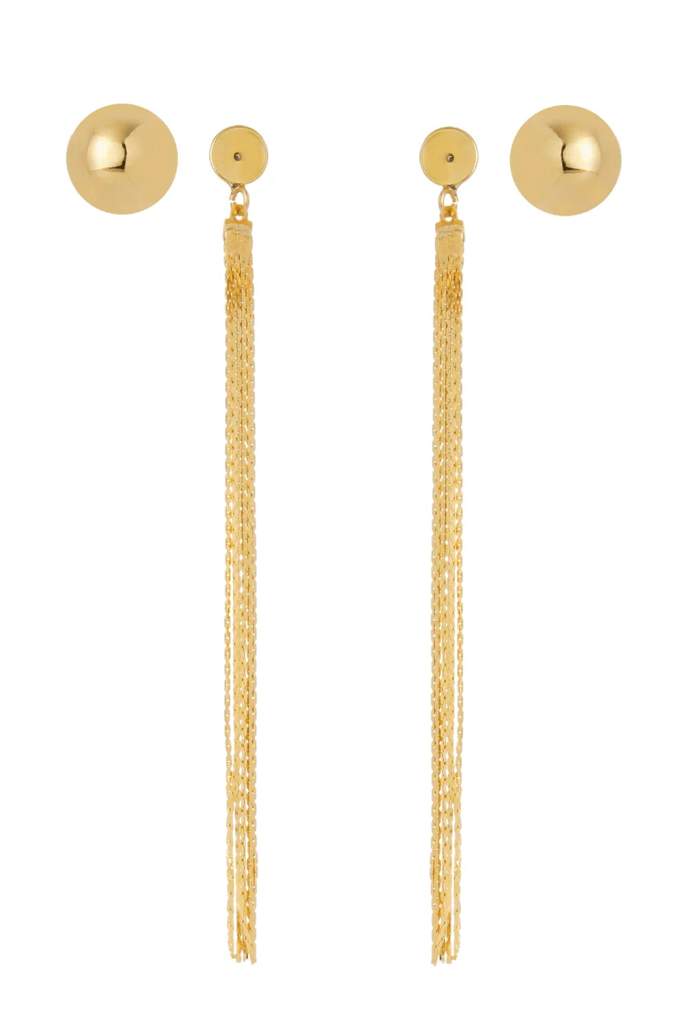 Brinco Esfera com Franja Removível Organic Dourado