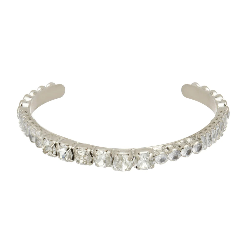 Bracelete Mix Shine Prateado com Zircônias e Cristal