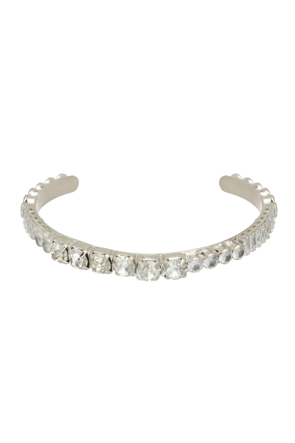 Bracelete Mix Shine Prateado com Zircônias e Cristal