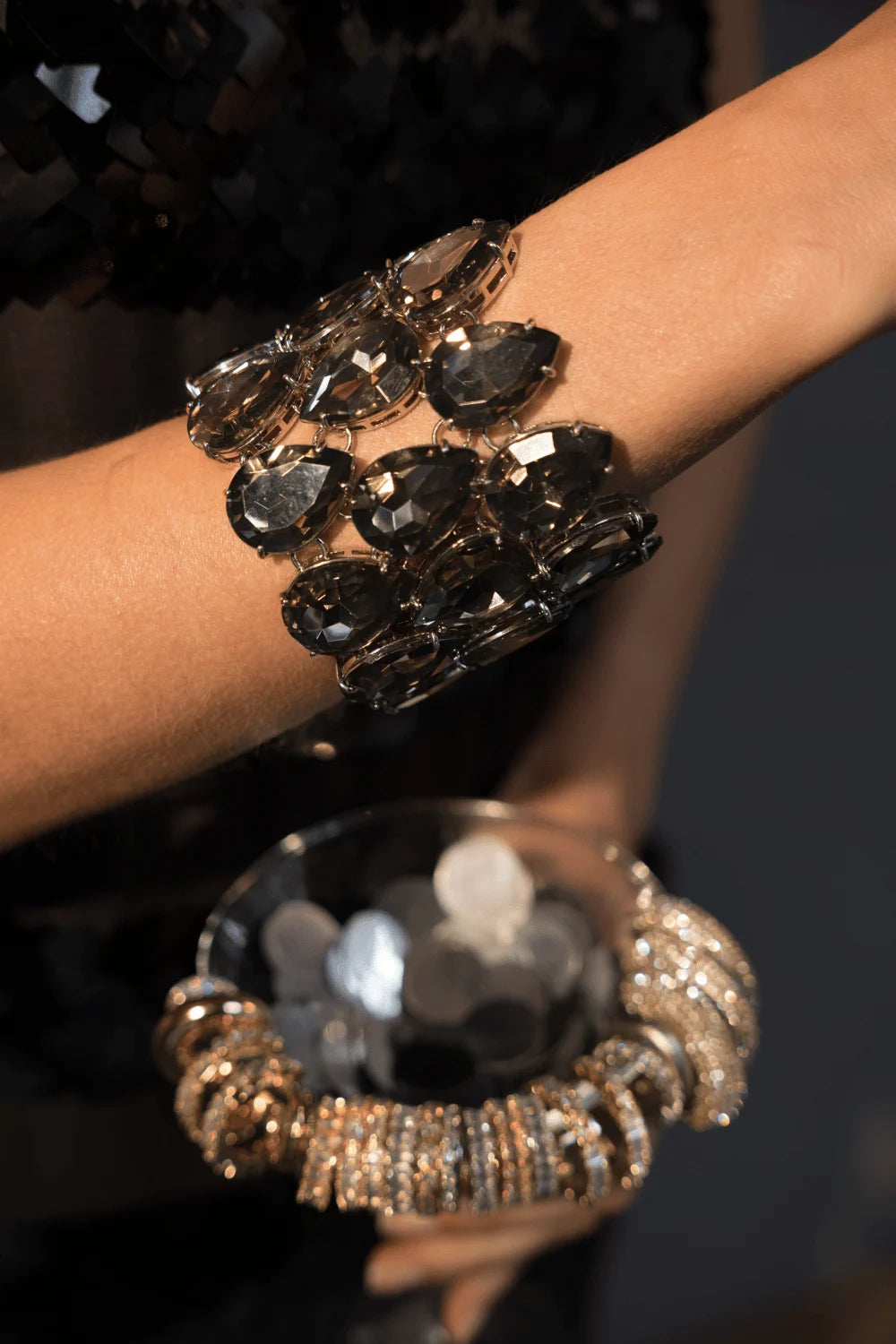 KIT MAXI PULSEIRA E BRINCO EXCLUSIVE BLACK DIAMOND