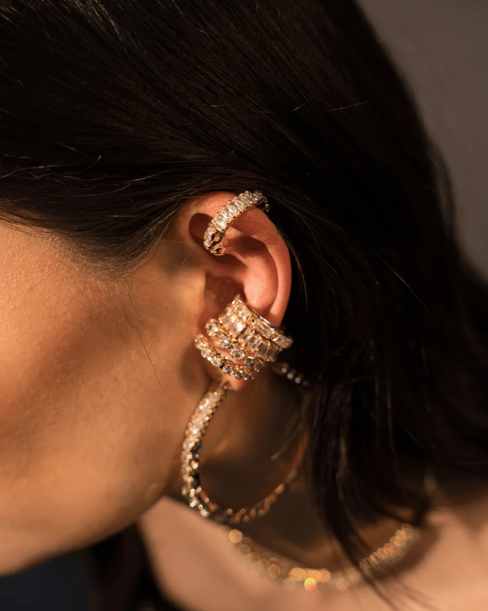 EAR CUFF MIX SHINE DOURADO