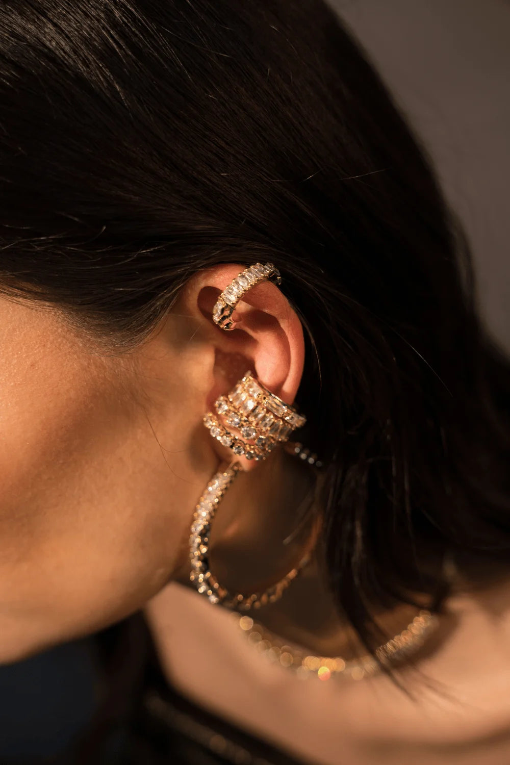 EAR CUFF MIX SHINE DOURADO