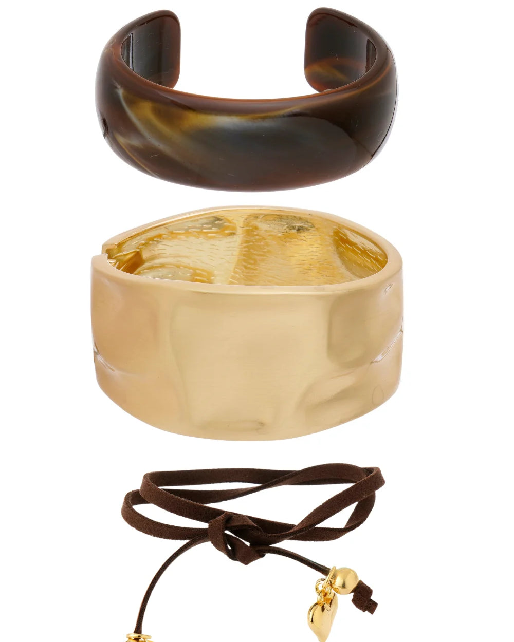 KIT BRACELETES E CORDÃO MULTIFUNCIONAL DOURADO