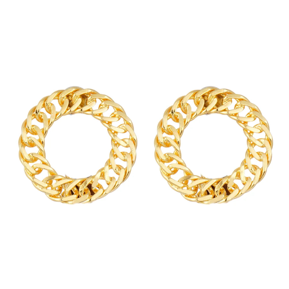 Brinco Argola de Elos Dourado Clássico