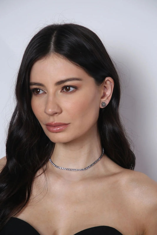 KIT COLAR RIVIERA BLACK E BRINCO STAR GRAFITE