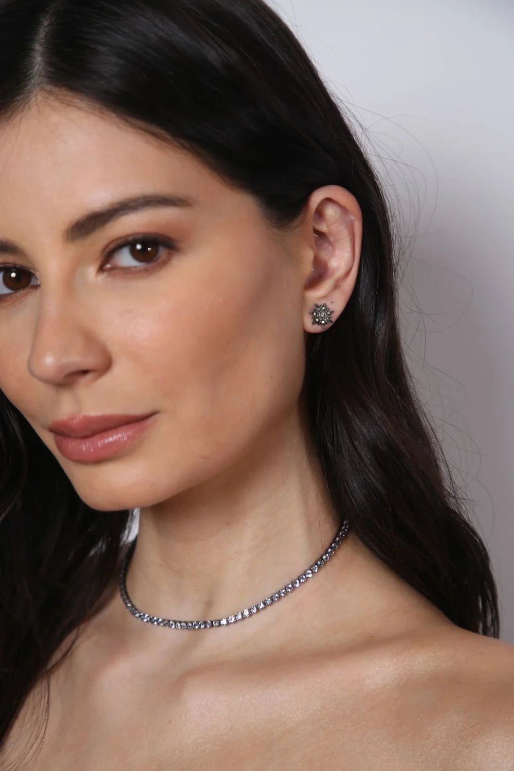 KIT COLAR RIVIERA BLACK E BRINCO STAR GRAFITE