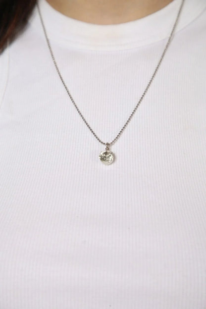 COLAR CORRENTE PONTO DE LUZ PRATEADO