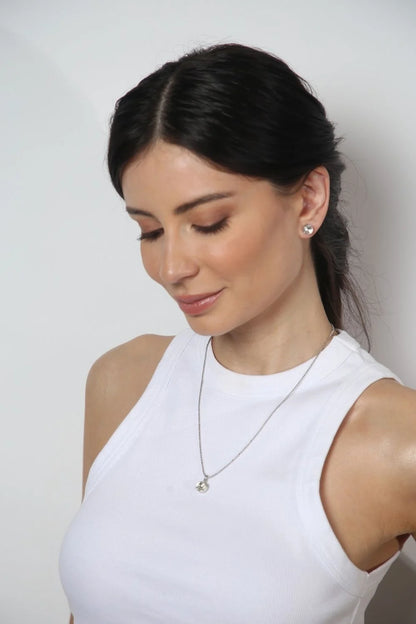 COLAR CORRENTE PONTO DE LUZ PRATEADO