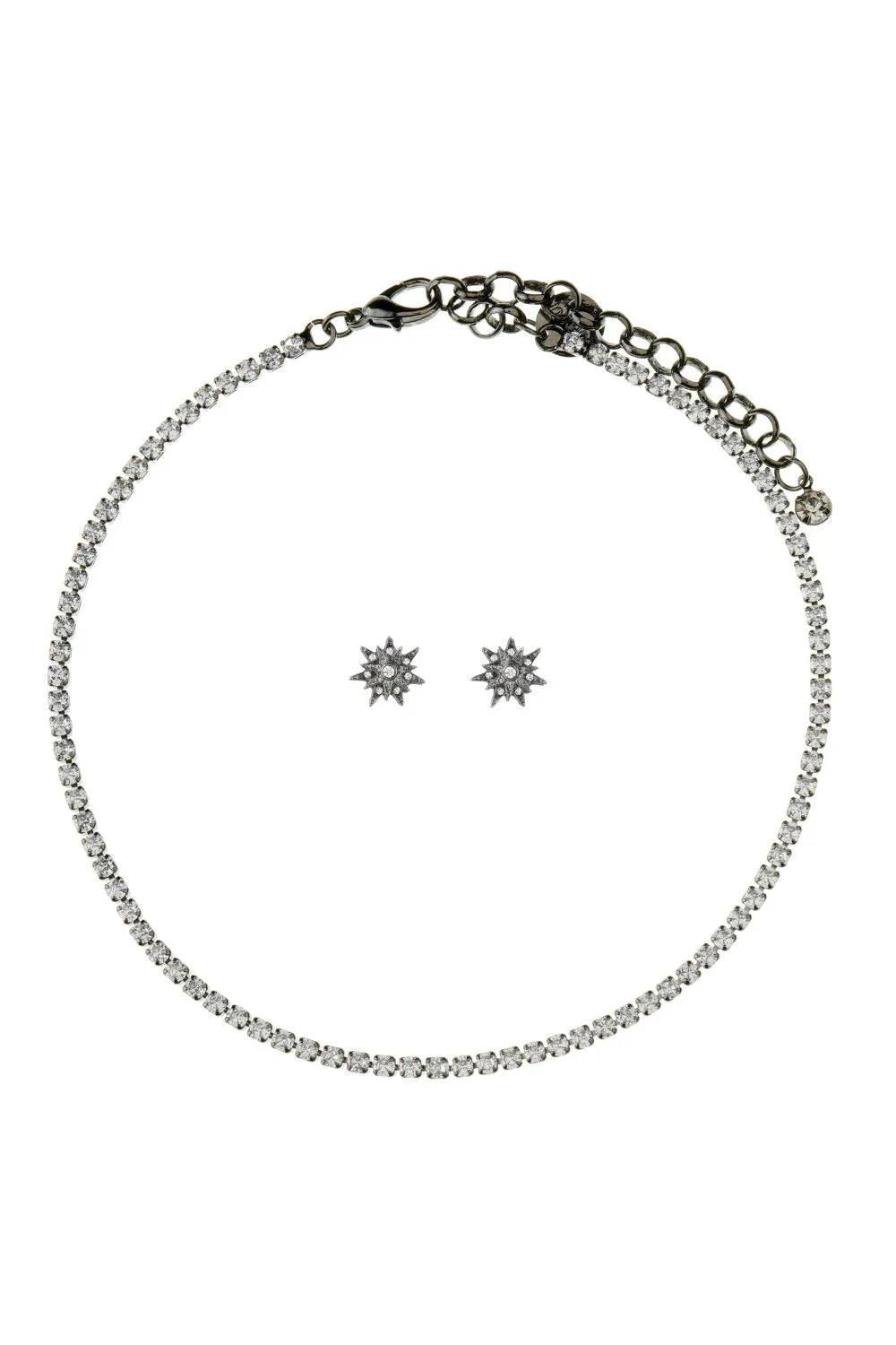 KIT COLAR RIVIERA BLACK E BRINCO STAR GRAFITE