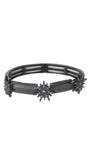 Pulseira Preta com Estrelas e Strass – Ajustável com Banho Black Premium