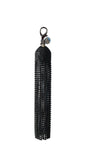 Bag Charm Preto com Strass – Pingente de Franjas Multifuncional