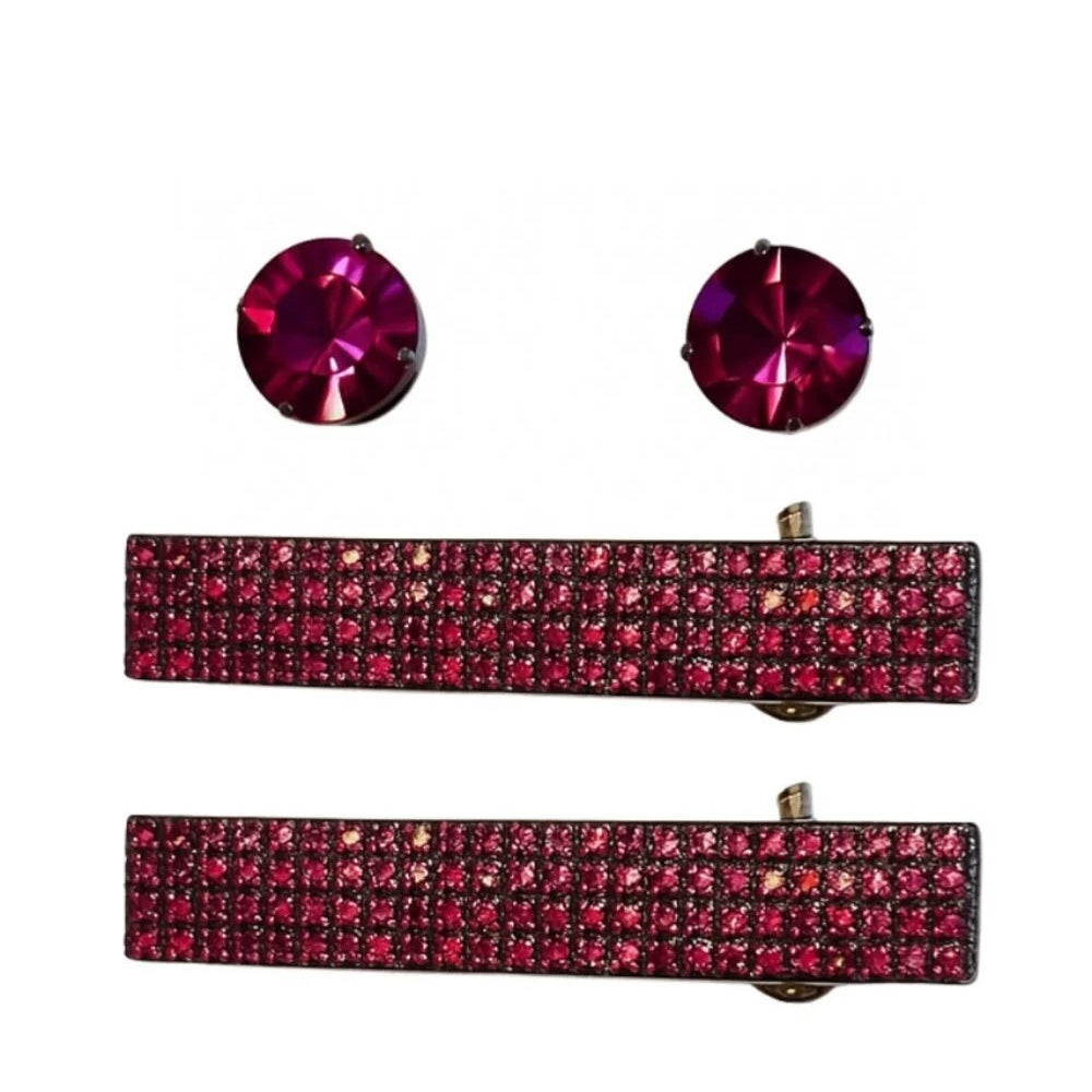 Kit Presilhas com Strass Rosa e Brinco Ponto de Luz – Cor e Brilho no Styling