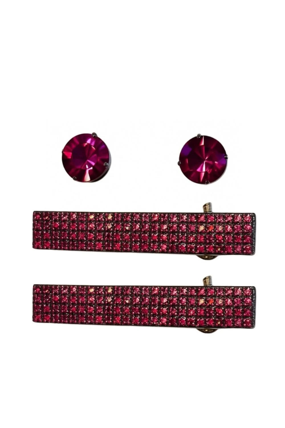 Kit Presilhas com Strass Rosa e Brinco Ponto de Luz – Cor e Brilho no Styling