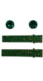 KIT DE PRESILHAS VERDE PRATEADO