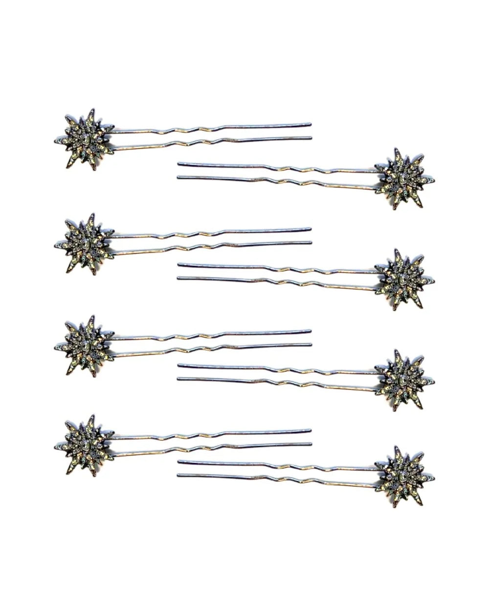 Kit de Presilhas de Cabelo Star em Banho Grafite com Strass Hematita