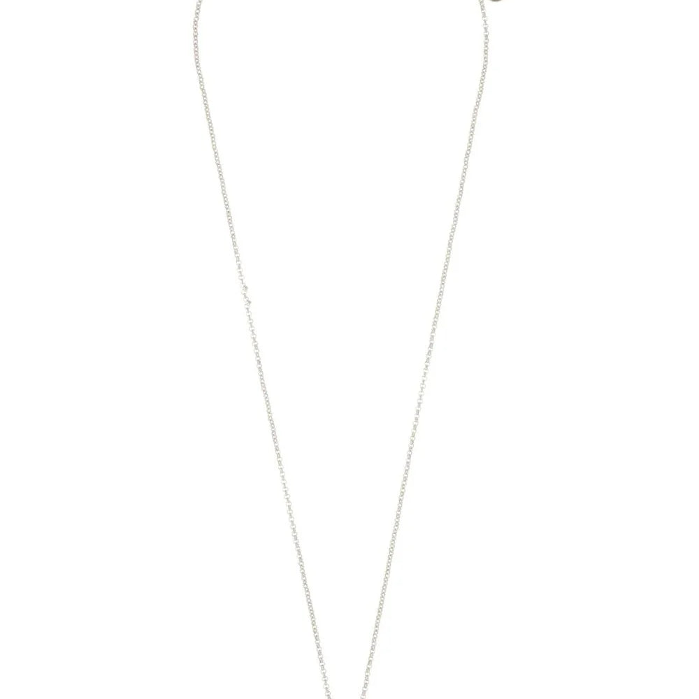 Colar com Pingente Pentagonal Grande em Cristal Prateado