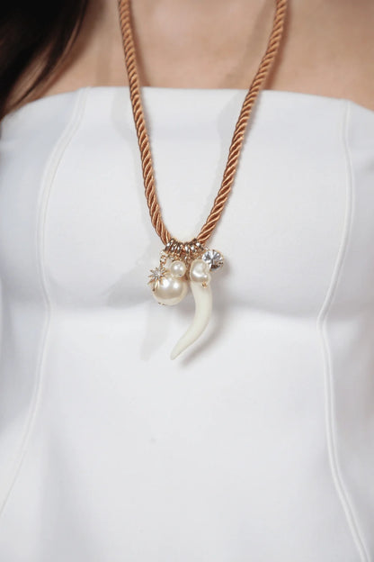 KIT COLAR E BRINCO CORDÃO SÃO FRANCISCO TERRACOTA