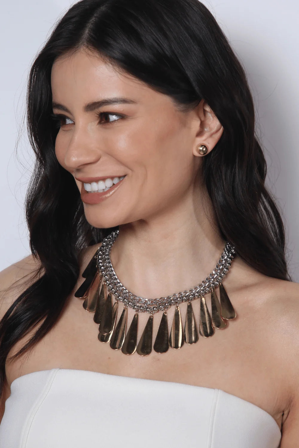Maxi Colar Boho Mix de Banhos com Pingentes de Gota e Correntaria