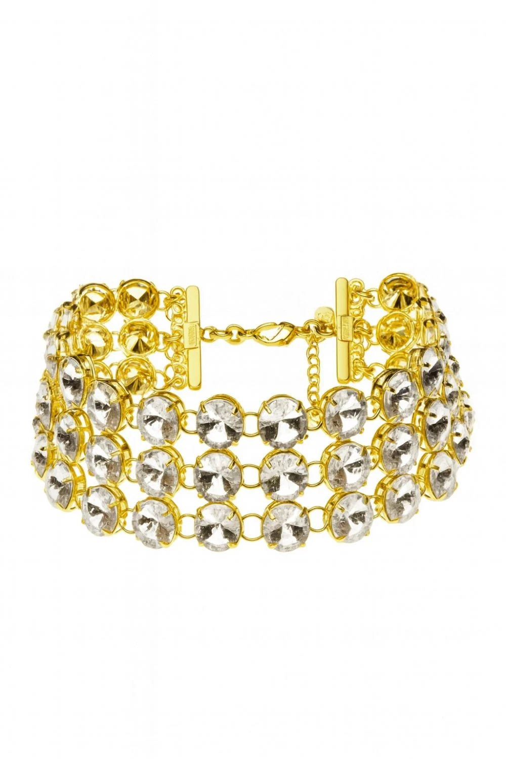 Choker com Cristais em Camadas e Estrutura Dourada – Limited