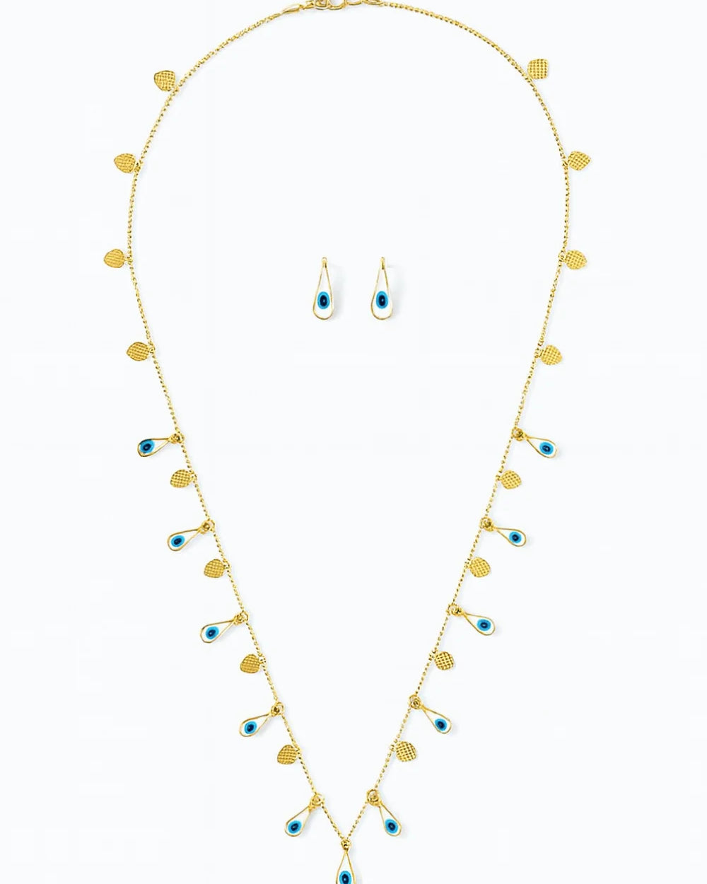 KIT COLAR LONGO E BRINCO VIBES DOURADO