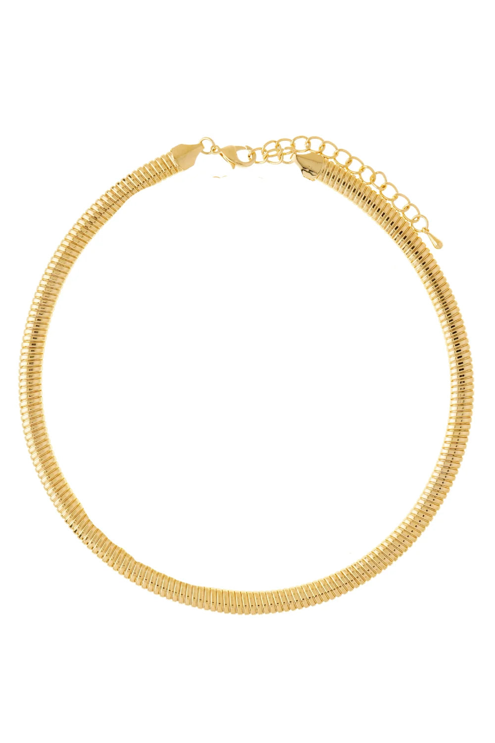 Colar Curto Dourado Malha Snake com Acabamento Polido