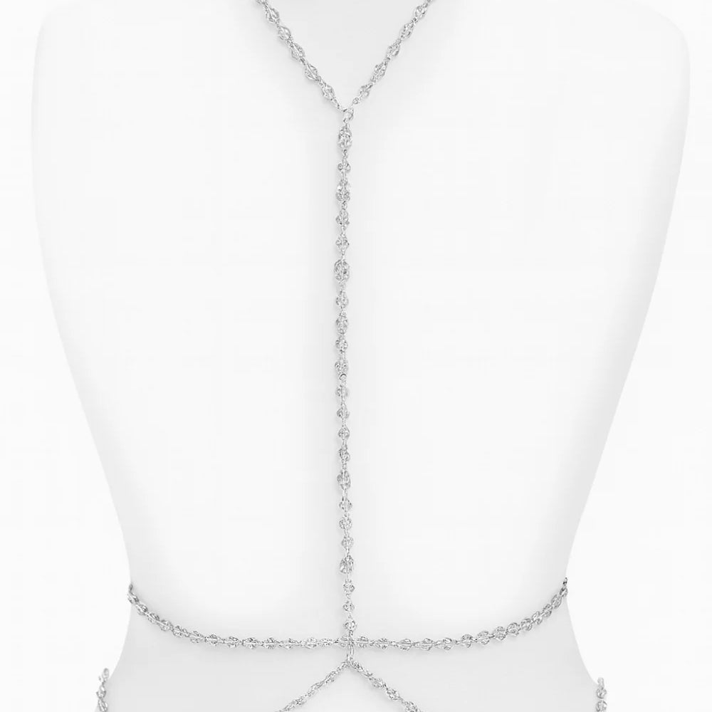 BODY CHAIN AURA CRISTAL PRATEADO