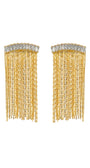 Brinco Shine Dourado Pequeno com Franjas de Movimento