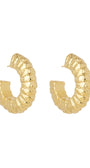 Brinco Argola Dourado com Volume Texturizado em Camadas