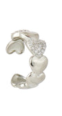 EAR CUFF CORAÇÕES PRATEADO