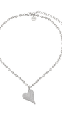 Colar Longo com Pingente de Coração Cravejado em Strass – Shine