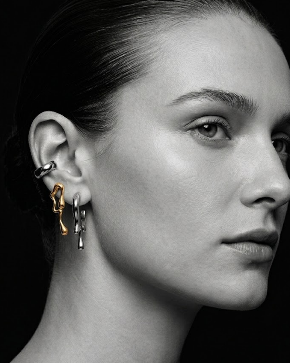 Kit de Brincos Orgânicos e Ear Cuff Mix de Banhos | Design Contemporâneo