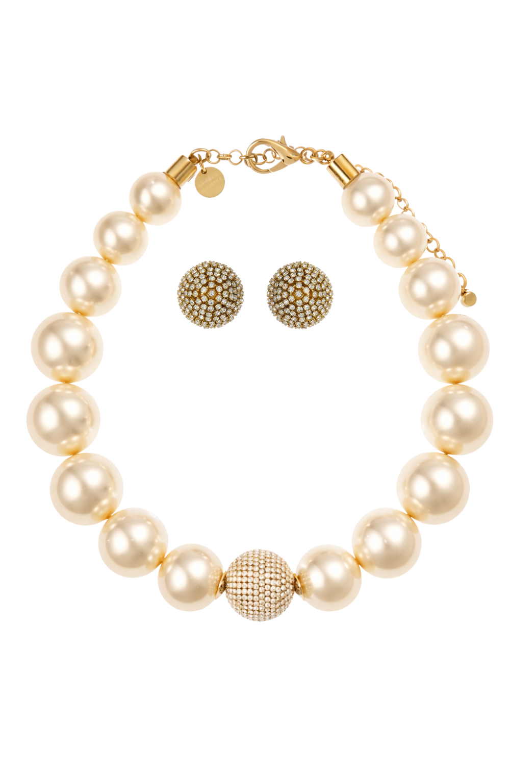 KIT COLAR PÉROLA E BRINCO SHINE DOURADO ESSENZA