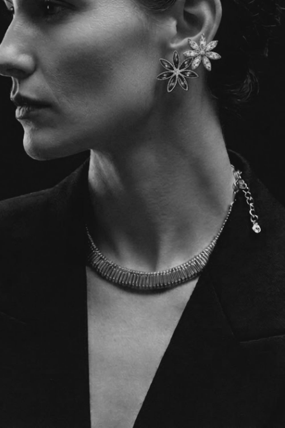 Colar Snake Prateado | Choker Malha Achatada