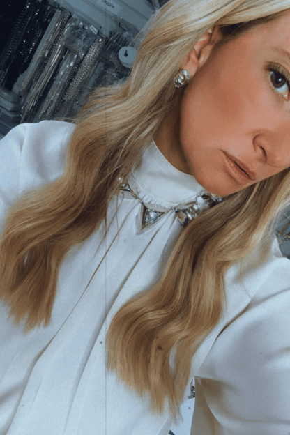 KIT COLAR E BRINCO METALLO CRISTAL