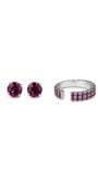 KIT BRINCO E EAR CUFF SHINE ROXO ZIRCÔNIA