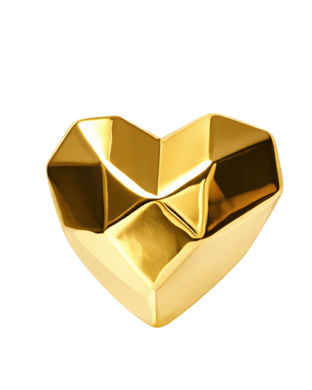Anel de Coração Escultural em Eletroformação Dourado – Angela