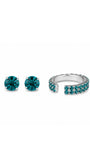 KIT DE BRINCO E EAR CUFF SHINE BLUE ZIRCÔNIA