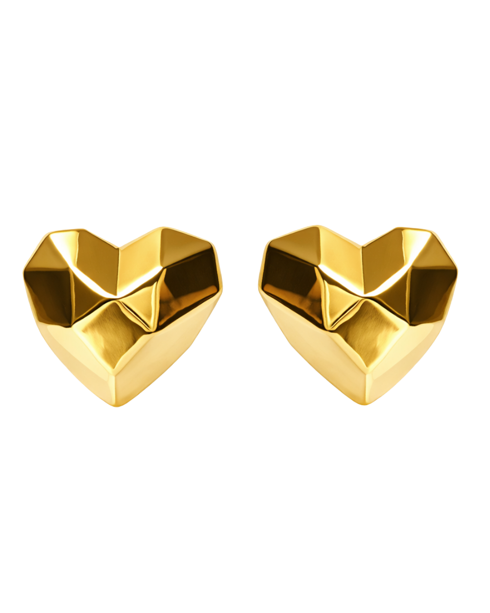 Brinco Coração Dourado em Eletroformação | Design Escultural