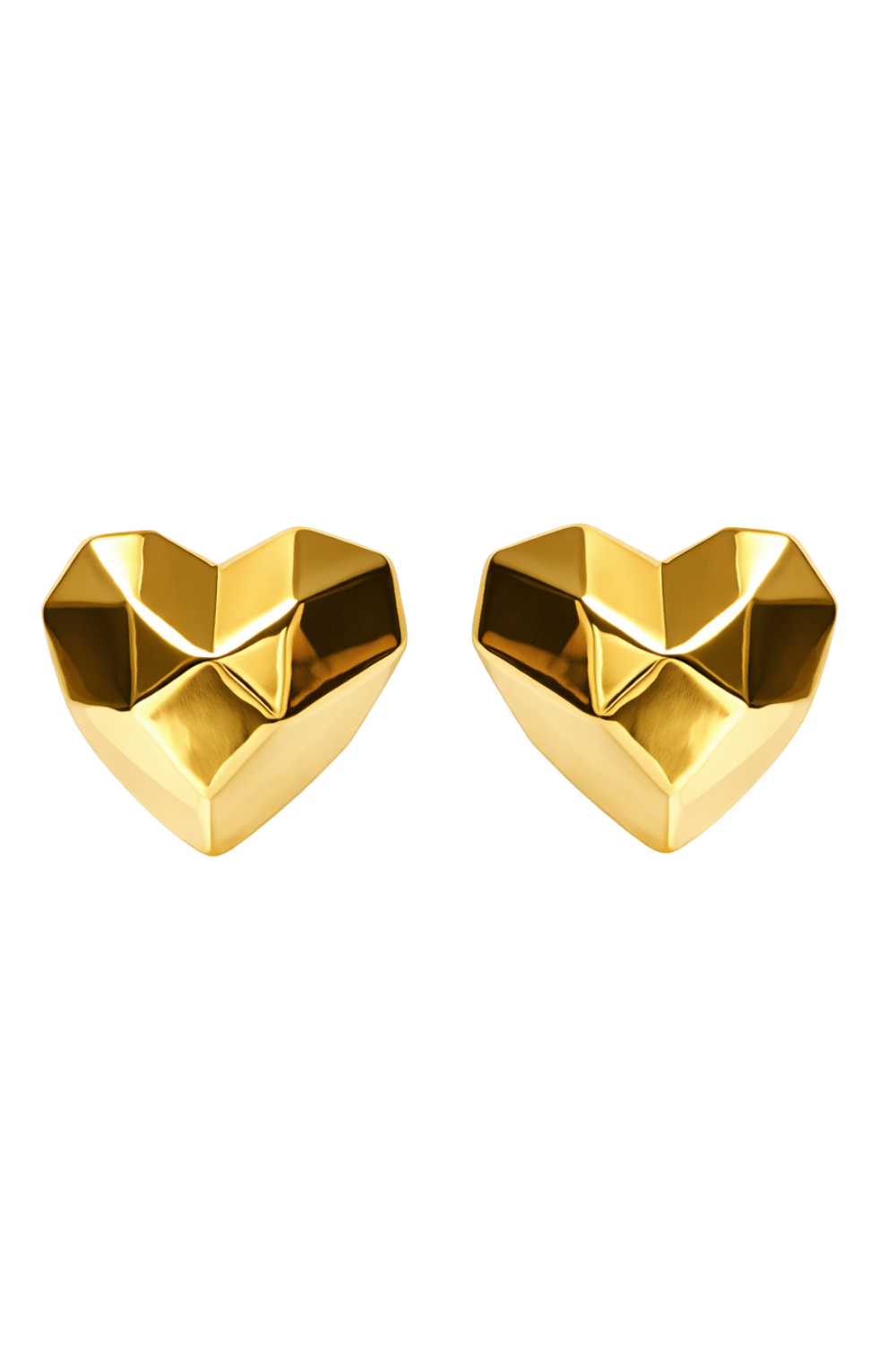 Brinco Coração Dourado em Eletroformação | Design Escultural