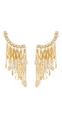 Maxi Brinco Ear Cuff Dourado com Pérolas e Franjas Essenza