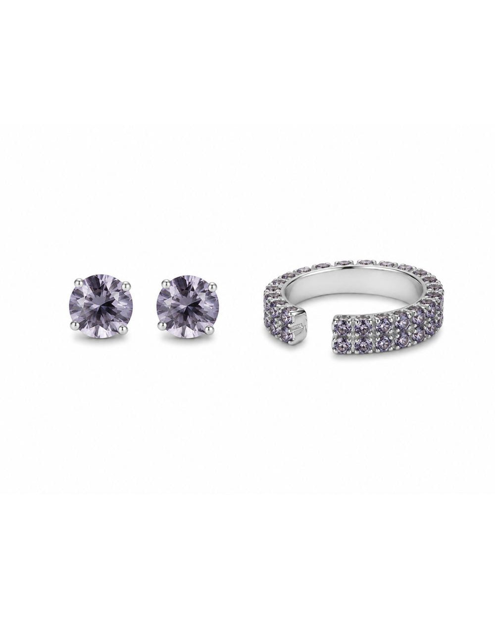 KIT BRINCO E EAR CUFF SHINE LAVANDA ZIRCÔNIA