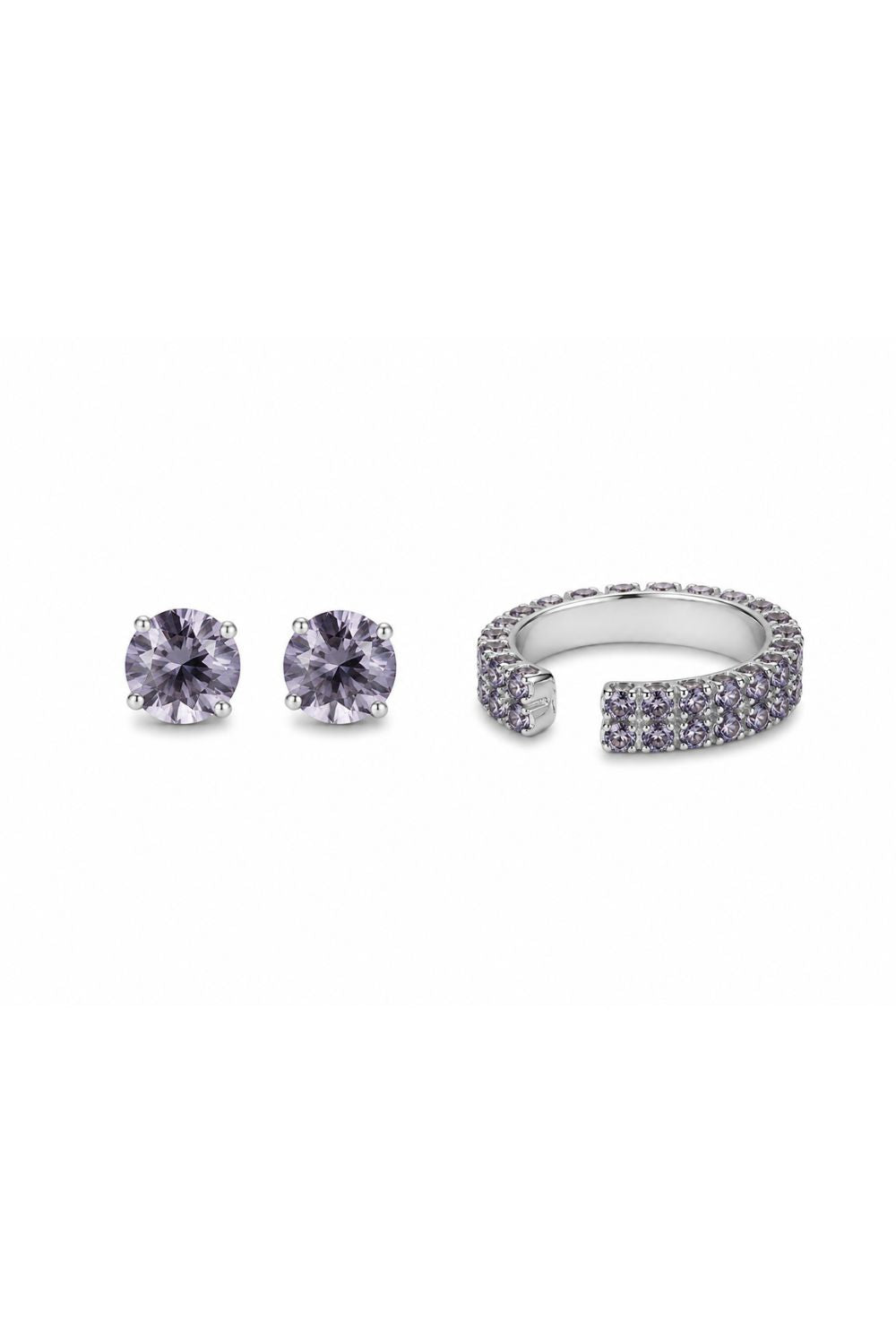 KIT BRINCO E EAR CUFF SHINE LAVANDA ZIRCÔNIA